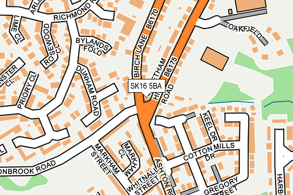 SK16 5BA map - OS OpenMap – Local (Ordnance Survey)