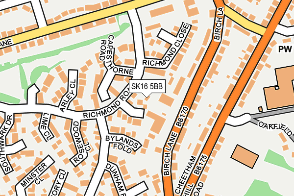 SK16 5BB map - OS OpenMap – Local (Ordnance Survey)