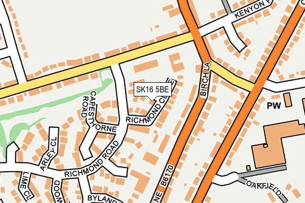 SK16 5BE map - OS OpenMap – Local (Ordnance Survey)
