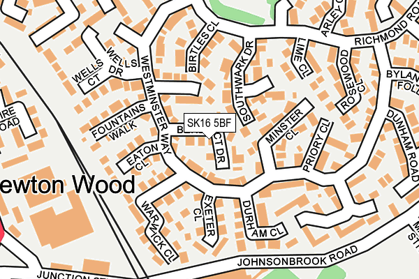 SK16 5BF map - OS OpenMap – Local (Ordnance Survey)