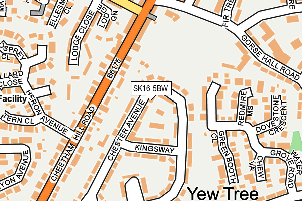 SK16 5BW map - OS OpenMap – Local (Ordnance Survey)