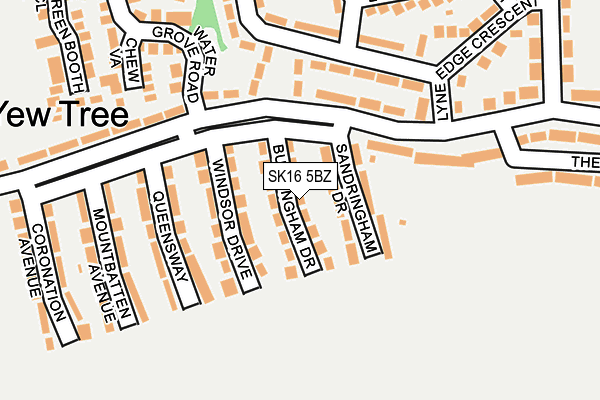 SK16 5BZ map - OS OpenMap – Local (Ordnance Survey)