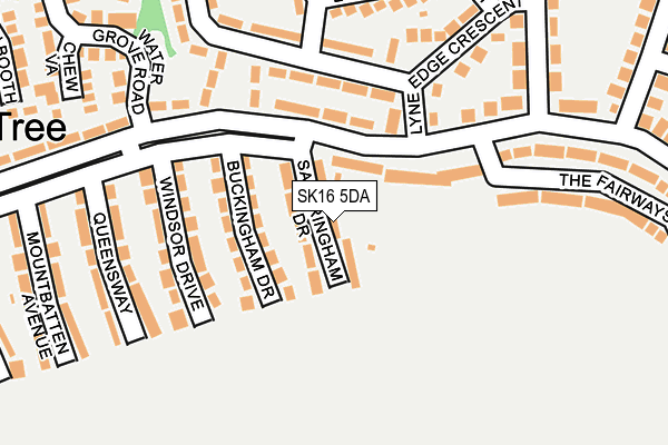 SK16 5DA map - OS OpenMap – Local (Ordnance Survey)