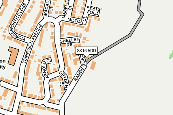 SK16 5DD map - OS OpenMap – Local (Ordnance Survey)