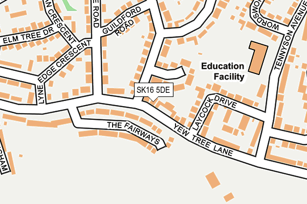 SK16 5DE map - OS OpenMap – Local (Ordnance Survey)