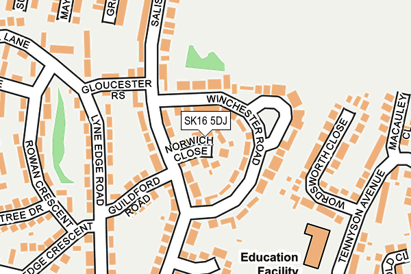 SK16 5DJ map - OS OpenMap – Local (Ordnance Survey)