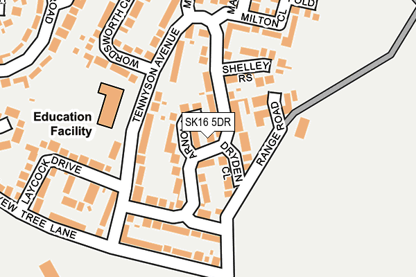 SK16 5DR map - OS OpenMap – Local (Ordnance Survey)