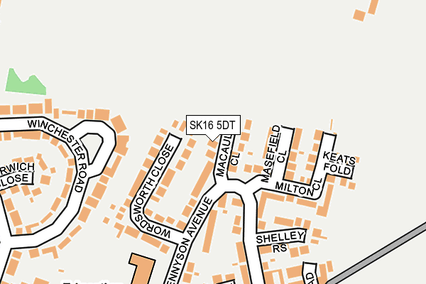 SK16 5DT map - OS OpenMap – Local (Ordnance Survey)