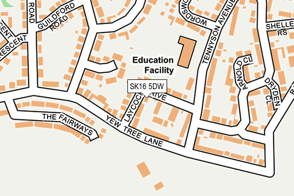SK16 5DW map - OS OpenMap – Local (Ordnance Survey)