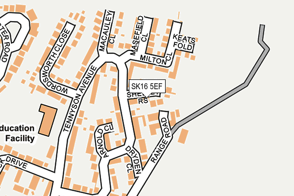 SK16 5EF map - OS OpenMap – Local (Ordnance Survey)