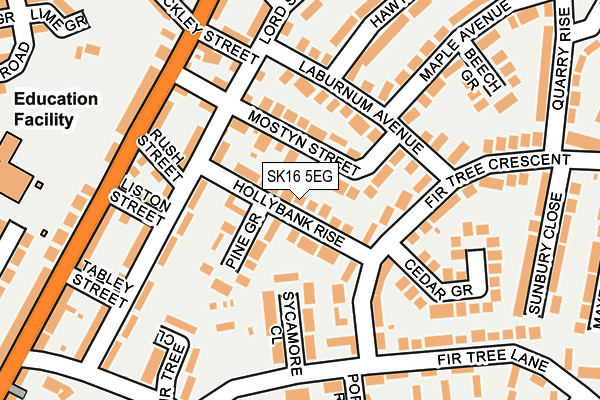 SK16 5EG map - OS OpenMap – Local (Ordnance Survey)