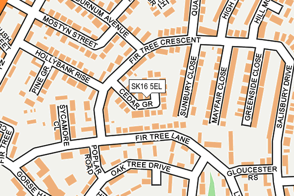 SK16 5EL map - OS OpenMap – Local (Ordnance Survey)