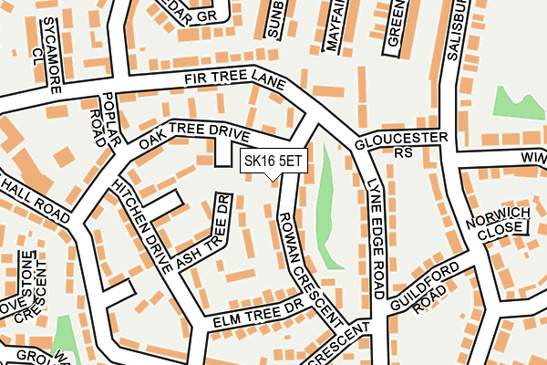 SK16 5ET map - OS OpenMap – Local (Ordnance Survey)