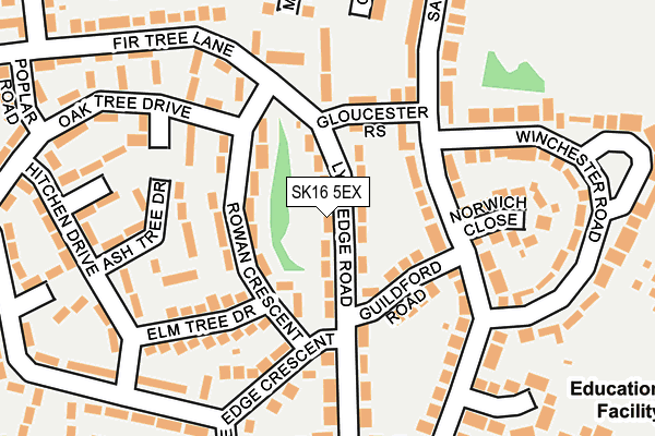 SK16 5EX map - OS OpenMap – Local (Ordnance Survey)