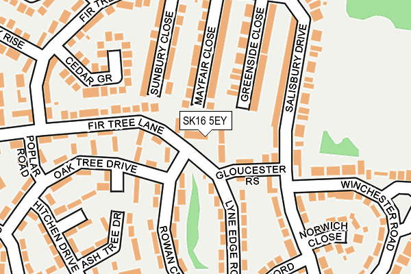 SK16 5EY map - OS OpenMap – Local (Ordnance Survey)