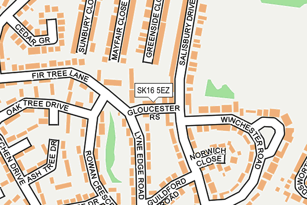 SK16 5EZ map - OS OpenMap – Local (Ordnance Survey)