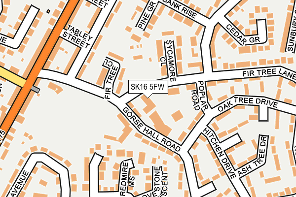 SK16 5FW map - OS OpenMap – Local (Ordnance Survey)