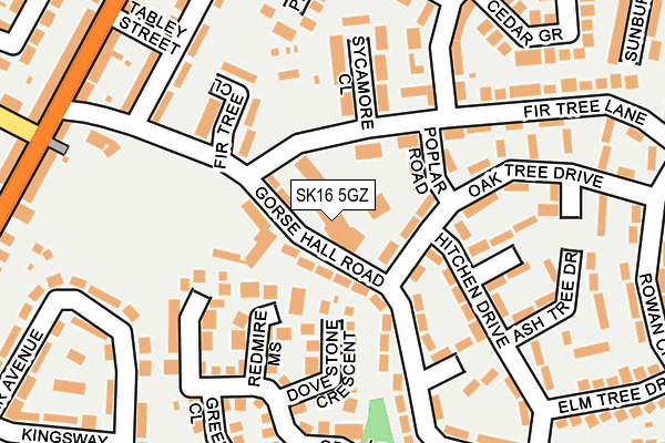 SK16 5GZ map - OS OpenMap – Local (Ordnance Survey)