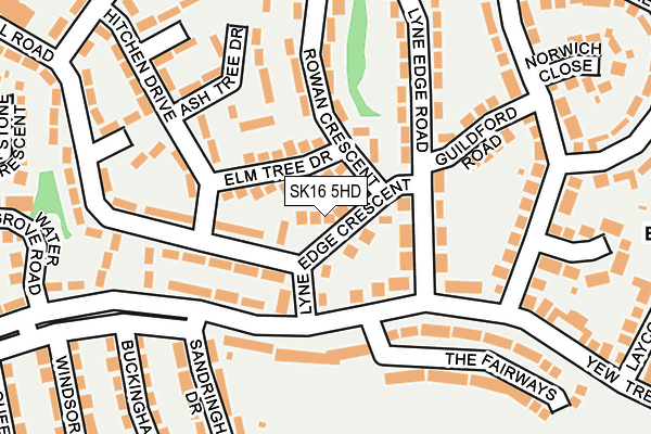 SK16 5HD map - OS OpenMap – Local (Ordnance Survey)