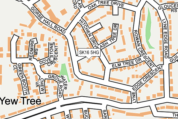 SK16 5HG map - OS OpenMap – Local (Ordnance Survey)
