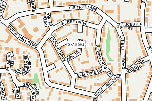 SK16 5HJ map - OS OpenMap – Local (Ordnance Survey)