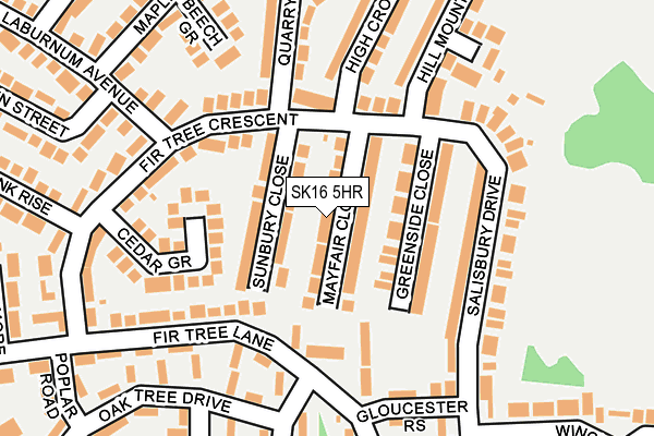 SK16 5HR map - OS OpenMap – Local (Ordnance Survey)