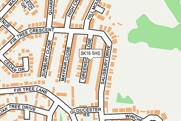 SK16 5HS map - OS OpenMap – Local (Ordnance Survey)