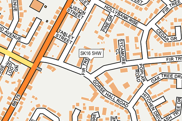 SK16 5HW map - OS OpenMap – Local (Ordnance Survey)