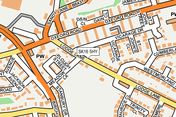 SK16 5HY map - OS OpenMap – Local (Ordnance Survey)
