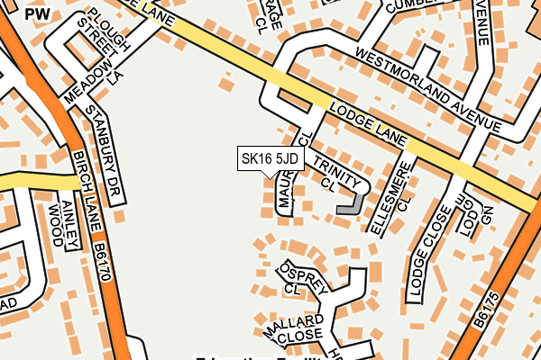 SK16 5JD map - OS OpenMap – Local (Ordnance Survey)