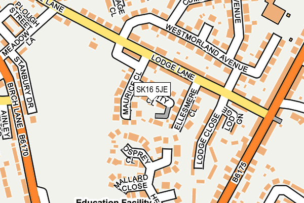 SK16 5JE map - OS OpenMap – Local (Ordnance Survey)