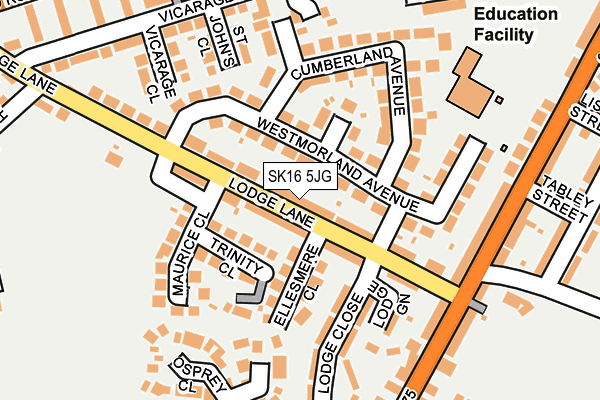 SK16 5JG map - OS OpenMap – Local (Ordnance Survey)
