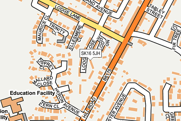 SK16 5JH map - OS OpenMap – Local (Ordnance Survey)