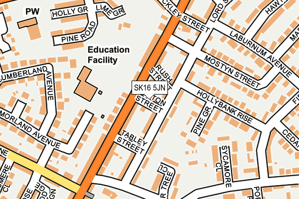 SK16 5JN map - OS OpenMap – Local (Ordnance Survey)