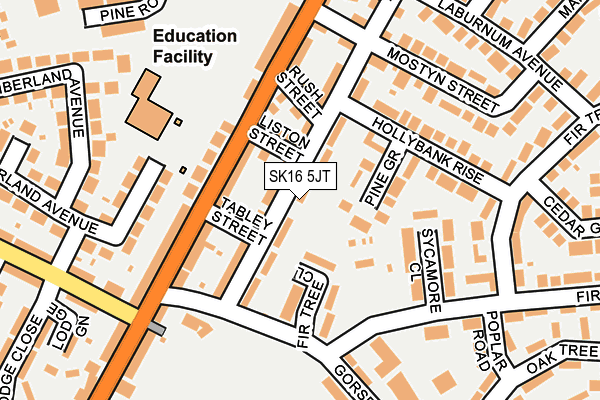 SK16 5JT map - OS OpenMap – Local (Ordnance Survey)