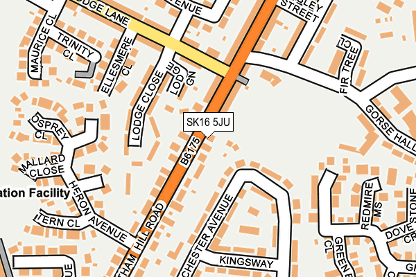 SK16 5JU map - OS OpenMap – Local (Ordnance Survey)