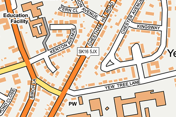 SK16 5JX map - OS OpenMap – Local (Ordnance Survey)