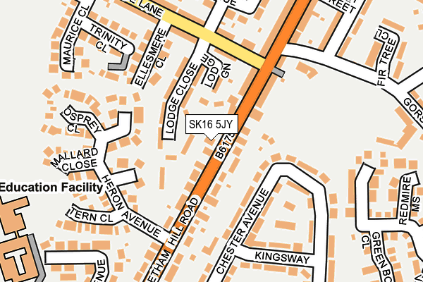 SK16 5JY map - OS OpenMap – Local (Ordnance Survey)
