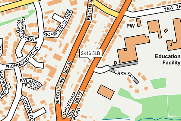 SK16 5LB map - OS OpenMap – Local (Ordnance Survey)