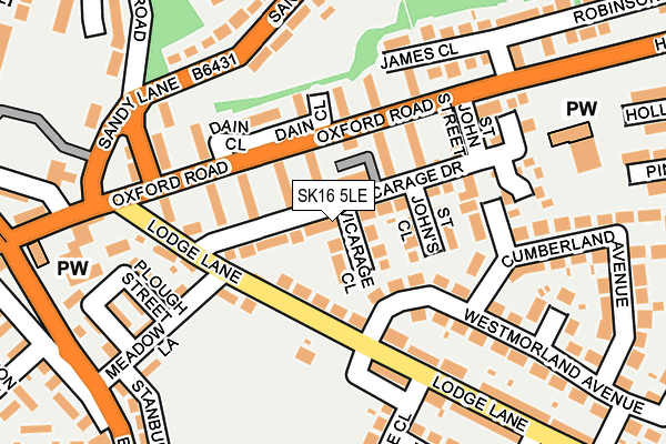 SK16 5LE map - OS OpenMap – Local (Ordnance Survey)