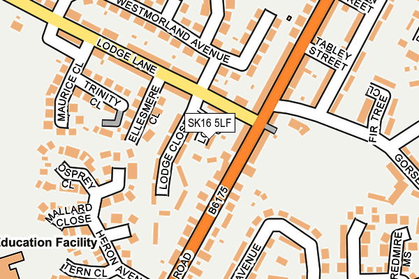 SK16 5LF map - OS OpenMap – Local (Ordnance Survey)