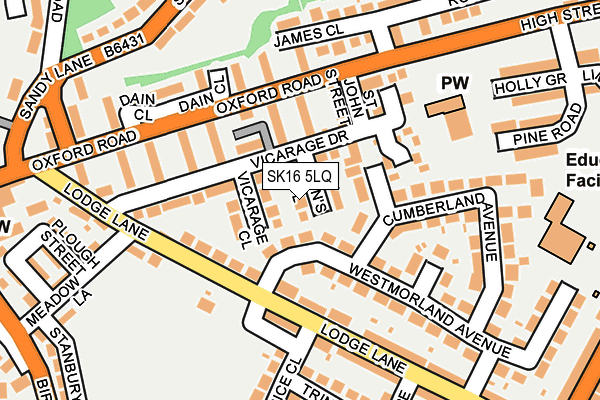 SK16 5LQ map - OS OpenMap – Local (Ordnance Survey)