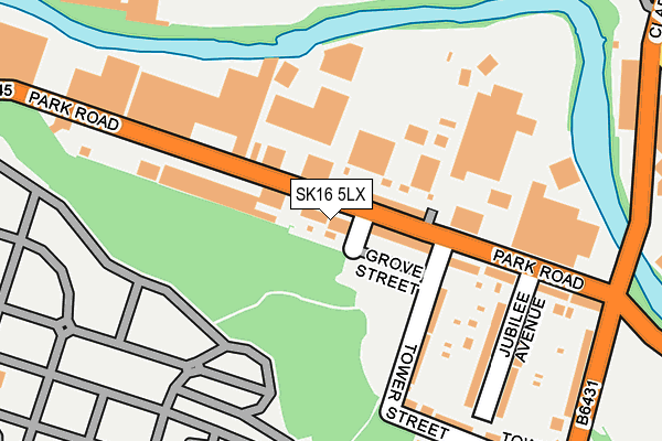 SK16 5LX map - OS OpenMap – Local (Ordnance Survey)