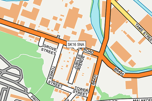SK16 5NA map - OS OpenMap – Local (Ordnance Survey)