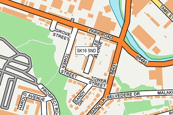 SK16 5ND map - OS OpenMap – Local (Ordnance Survey)