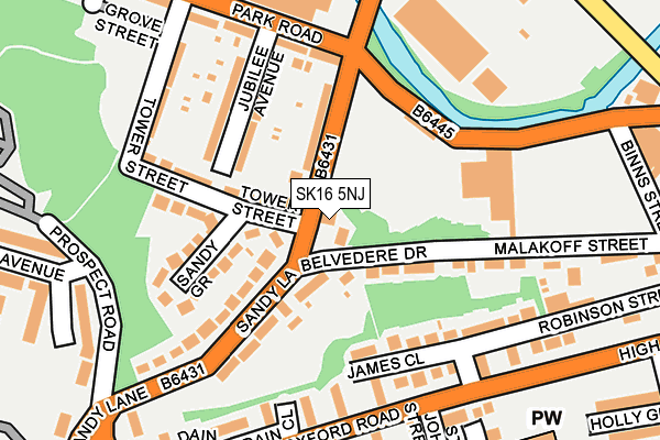SK16 5NJ map - OS OpenMap – Local (Ordnance Survey)