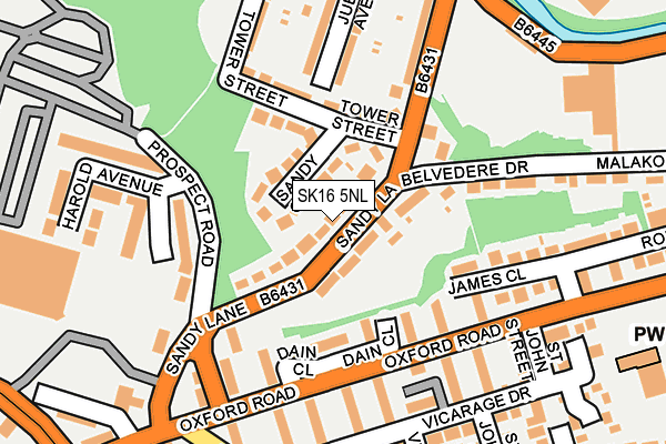 SK16 5NL map - OS OpenMap – Local (Ordnance Survey)