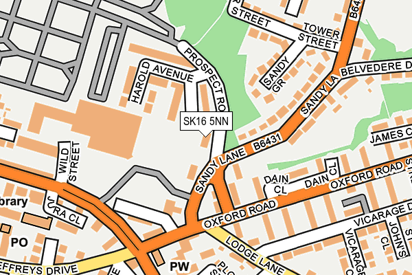 SK16 5NN map - OS OpenMap – Local (Ordnance Survey)