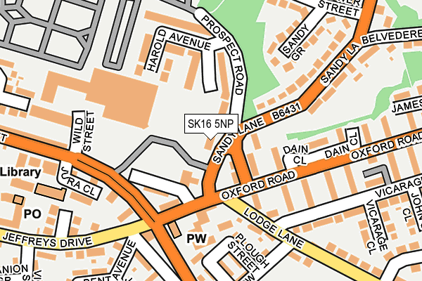 SK16 5NP map - OS OpenMap – Local (Ordnance Survey)