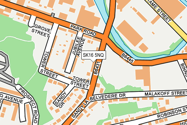 SK16 5NQ map - OS OpenMap – Local (Ordnance Survey)